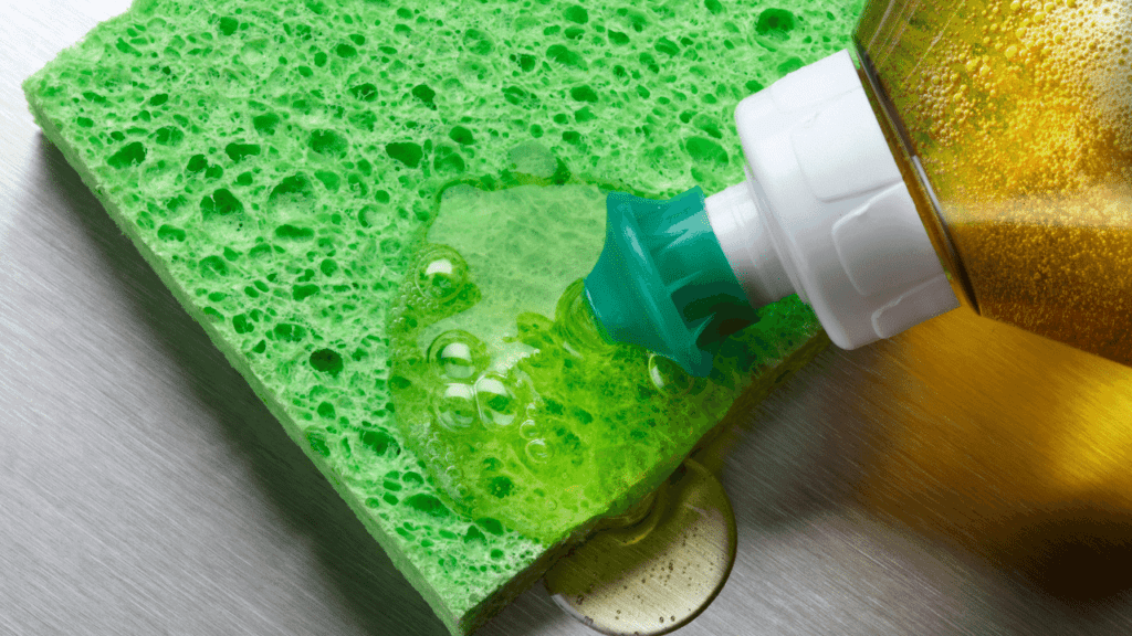 Dish soap is great to remove grease