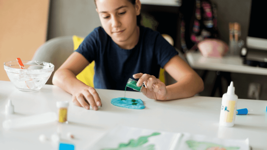 Playing with slime has many benefits for a kids development