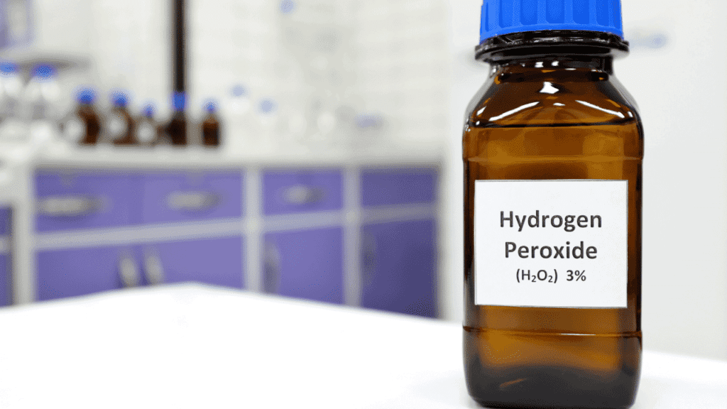 Use hydrogen peroxide for harder stains on roller blinds