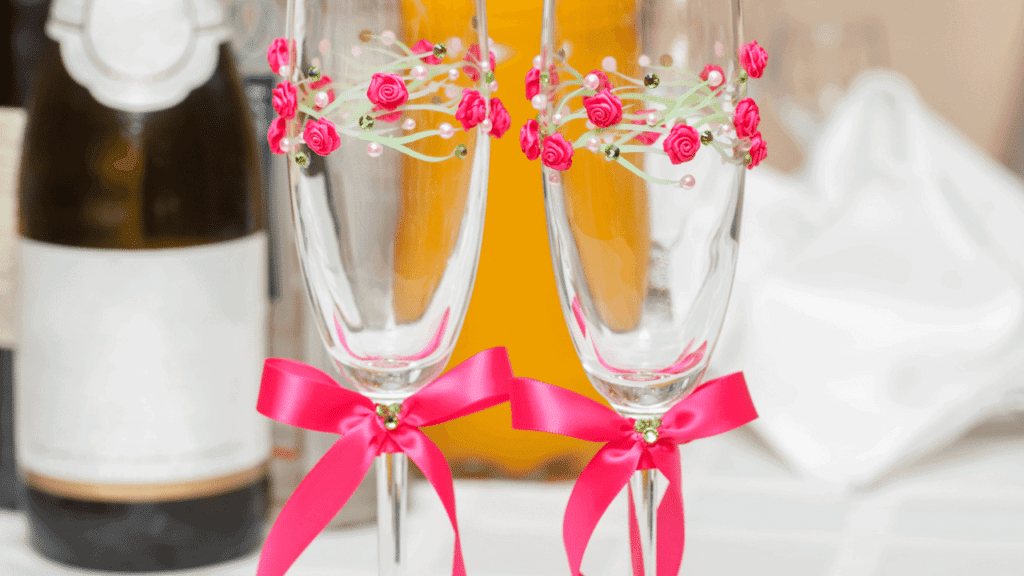 How to Decorate Champagne Glasses for a Wedding